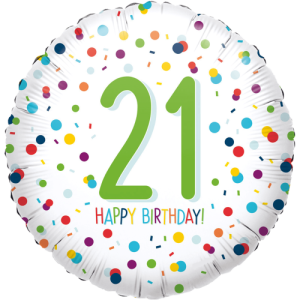 Confetti Birthday 21st Balloon Small Image