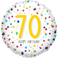 Confetti Birthday 70th Balloon