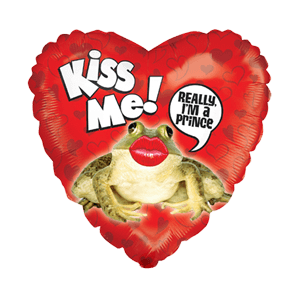 Pucker Up and Kiss Me Frog Balloon Small Image