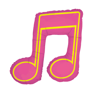 Pink Double Whole Note Balloon Small Image