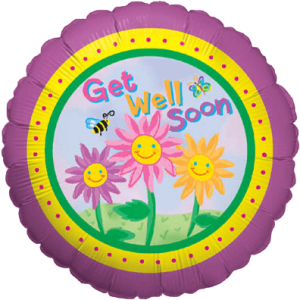 Happy Flowers Get Well Balloon Small Image