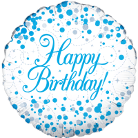 Sparkling Fizz Birthday Blue Balloon