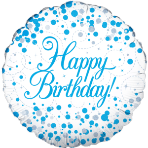Sparkling Fizz Birthday Blue Balloon Small Image