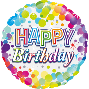 Colourful Confetti Birthday Balloon Small Image