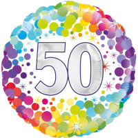 50th Colourful Confetti Birthday Balloon