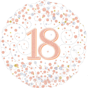 18th Sparkling Fizz Birthday White & Rose Gold Balloon Small Image