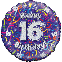 Happy 16th Birthday Streamers Balloon