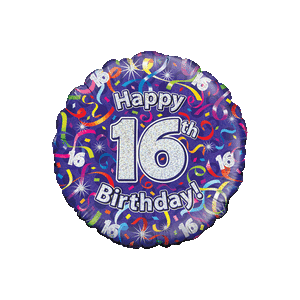 Happy 16th Birthday Streamers Balloon Small Image