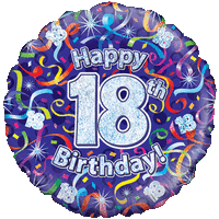 Happy 18th Birthday Streamers Balloon
