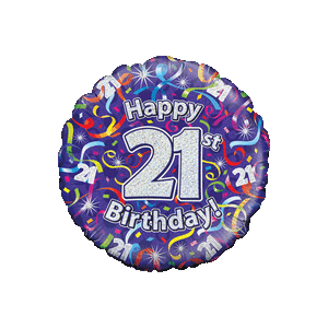 Happy 21st Birthday Streamers Balloon Small Image
