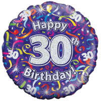 Happy 30th Birthday Streamers Balloon