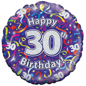 Happy 30th Birthday Streamers Balloon Small Image