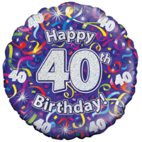 Happy 40th Birthday Streamers Balloon