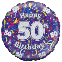 Happy 50th Birthday Streamers Balloon