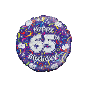 Happy 65th Birthday Streamers Balloon Small Image