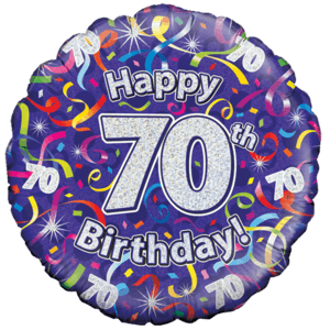 Happy 70th Birthday Streamers Balloon Small Image