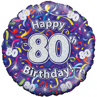 Happy 80th Birthday Streamers Balloon