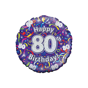 Happy 80th Birthday Streamers Balloon Small Image