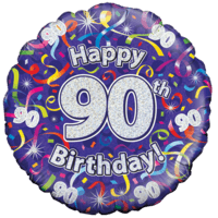 Happy 90th Birthday Streamers Balloon