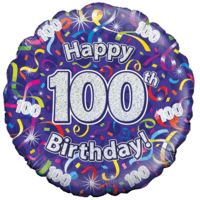 Happy 100th Birthday Streamers Balloon