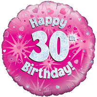 Happy 30th Pink Holographic Balloon