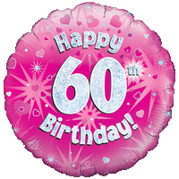 Happy 60th Pink Holographic Balloon