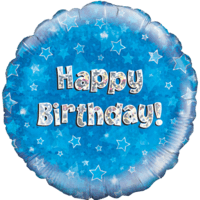Happy Birthday Blue Stars Balloon