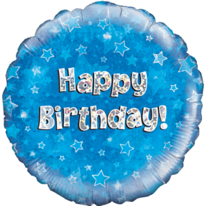 Happy Birthday Blue Stars Balloon Small Image