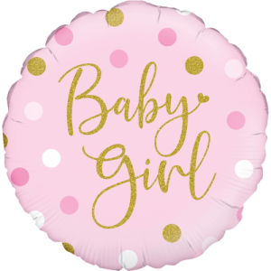 Sparkling Baby Girl Dots Balloon Small Image