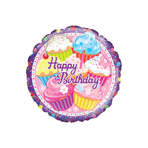 Happy Birthday Cupcakes Balloon Small Image