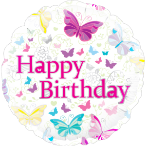 Butterfly Birthday Balloon Small Image