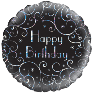 Vine Swirls Happy Birthday  Balloon Small Image