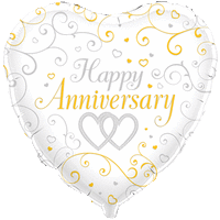 Happy Anniversary Gold And Silver Balloon