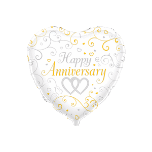 Happy Anniversary Gold And Silver Balloon Small Image