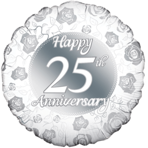 Happy 25th Anniversary Rose Print Balloon Small Image