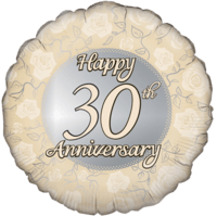 Happy 30th Anniversary Rose Prin Balloon