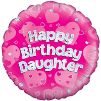 18" Happy Birthday Daughter Holographic Balloon