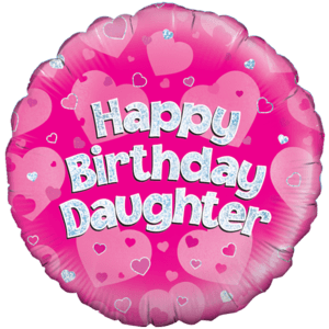 18" Happy Birthday Daughter Holographic Balloon Small Image
