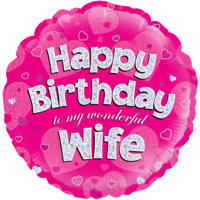 18" Pink Starlight Wife’s Birthday Balloon