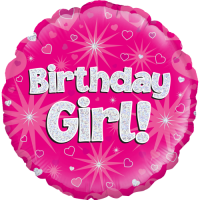 Birthday Girl Holographic Balloon