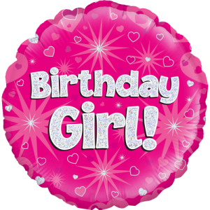Birthday Girl Holographic Balloon Small Image