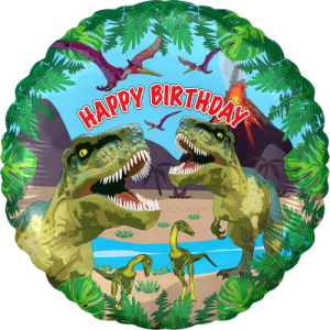 Jurassic Dinosaur Happy Birthday Balloon Small Image