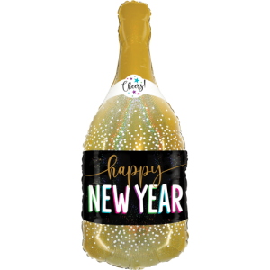 New Year Champagne Holographic Balloon Small Image