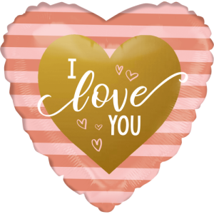 Rose Gold Stripes I love you Balloon Small Image