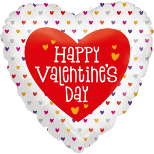 Valentine Mini Hearts Holographic Balloon Small Image
