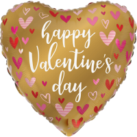 Gold Valentine Hearts Balloon