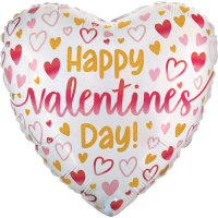 Valentine Ombre Hearts Holographic Balloon