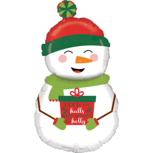 Happy Holiday Snowman Balloon Small Image