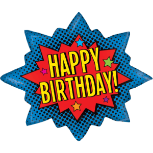 Superhero Birthday Burst Balloon Small Image