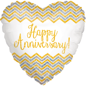 Chevron Anniversary Holographic Balloon Small Image